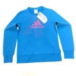 Adidas Women's Performance Crewneck Long Sleeve Sweatshirt In Turquoise/Pink In - Image 2