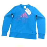 Adidas Women's Performance Crewneck Long Sleeve Sweatshirt In Turquoise/Pink In - Image 3