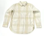 Levi's Women's Boyfriend Fit Check Shirt With Pocket In Soft Beige / White