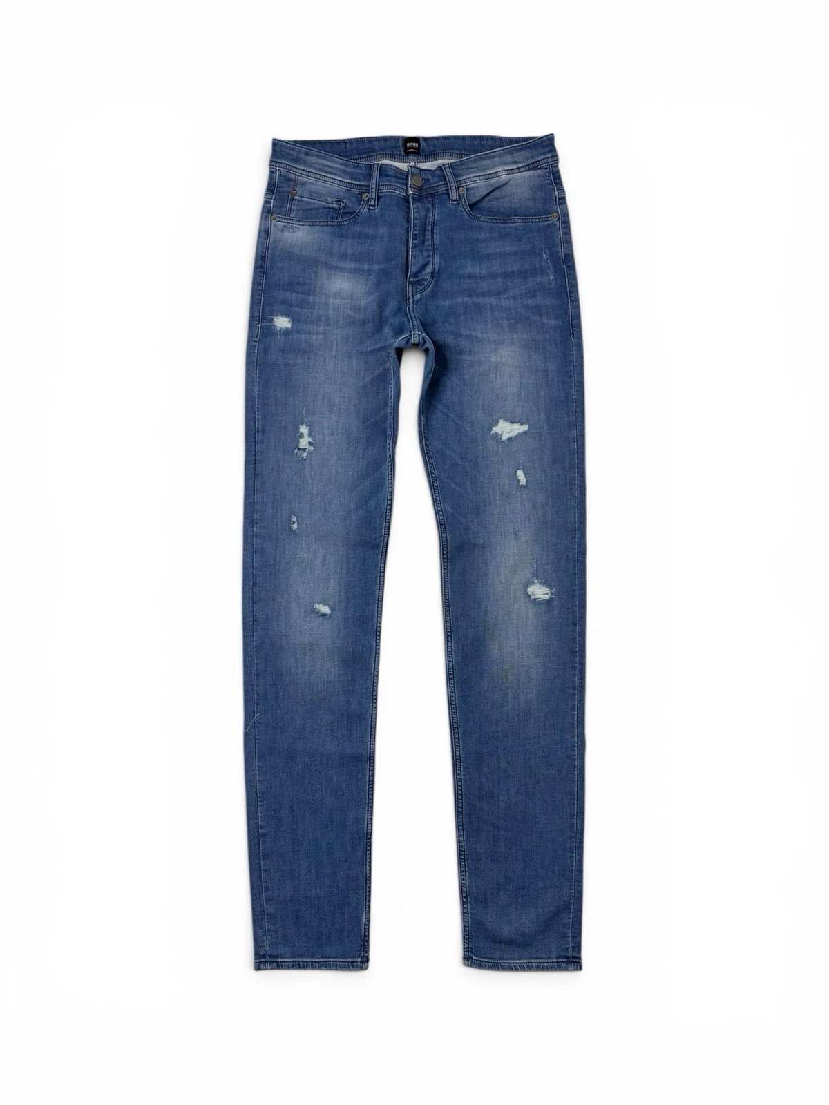 s-l1600 - 2026-07-13T190347.419 Hugo Boss Orange 90-P Movimento Knit Denim Jeans Blue Distressed Mens W31 L34 - Image 1