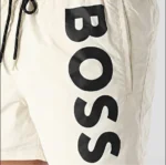 BOSS Men’s Quick-Dry Swim Shorts – Light Beige Poplin - Image 4