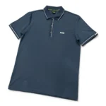 Boss Men's Slim Fit Polo T-Shirt Moisture Manager in Navy Blue Size M - Image 3