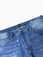 Hugo Boss Men’s Distressed Stretch Jeans Blue Knit Denim W38 L34 Slim Straight - Image 4