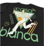 Casablanca Le Jeu Printed T-Shirt Black Tennis Graphic Size M - Image 8