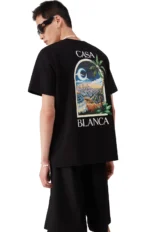 Casablanca Men’s LA Night Short Sleeve T-Shirt Black Size XL - Image 3