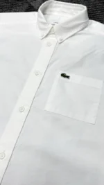 Lacoste Kids Oxford Breast Pocket Shirt In White Size 12A | CJ5296-00 - Image 9