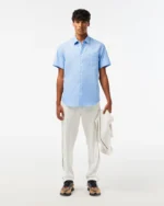 Lacoste Regular Fit Solid Cotton Shirt Blue Size Men’s Small - Image 10