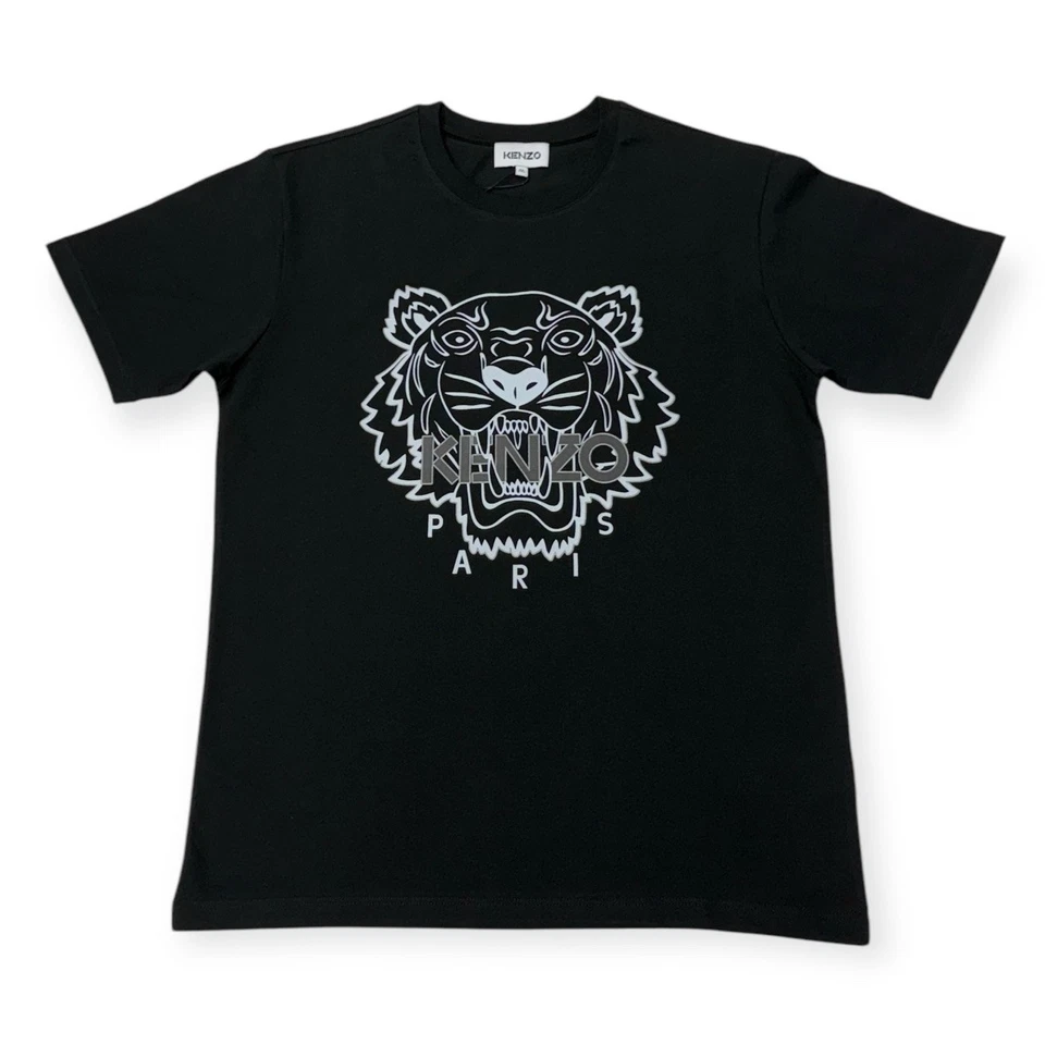 s-l960 (46) Kenzo Men's Tiger Print T-Shirt In Black/Grey Size M - Image 1