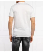 Dsquared2 Logo Script T-Shirt White Maple Leaf Print Size M - Image 4