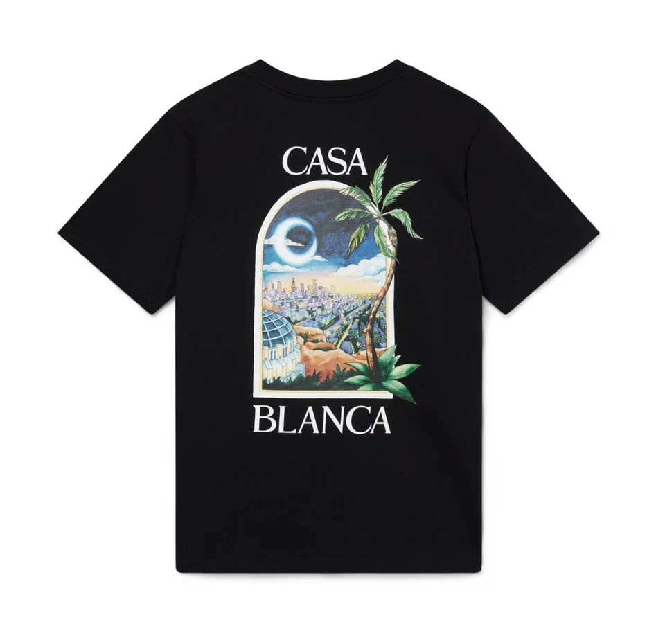 s-l960 (8) Casablanca Men’s LA Night Short Sleeve T-Shirt Black Size XL - Image 1